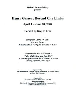 Henry Gasser: Beyond City Limits