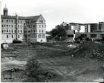 Excavation for Walsh Library facing Mooney and Duffy