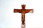 Crucifix, Christ the King, 12, birchwood, carved by E.A. Synau, photograph taken by Fr. Walter Debold